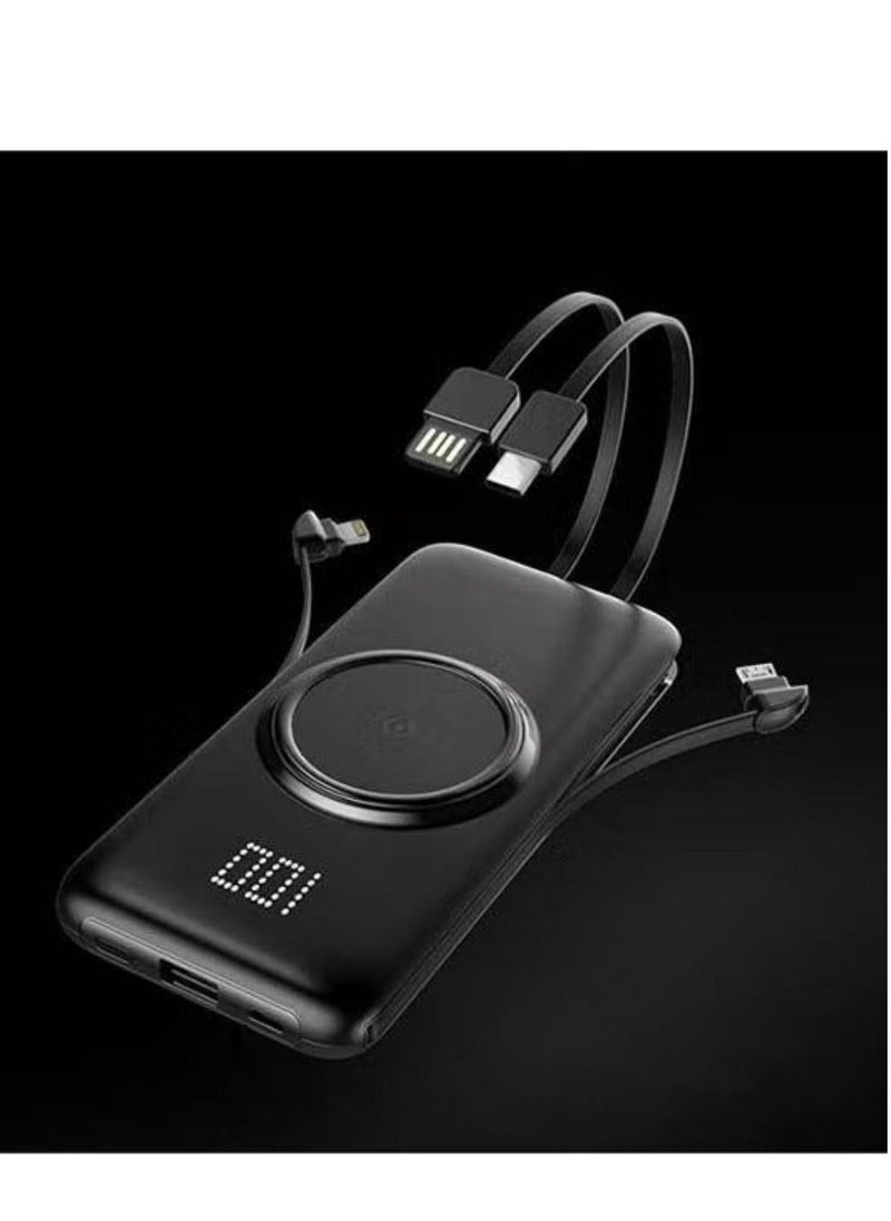 GULFLINK - Large Capacity Portable Fast Charger Power Bank With Led Display Built in Cable 10000mah Black - Image 1