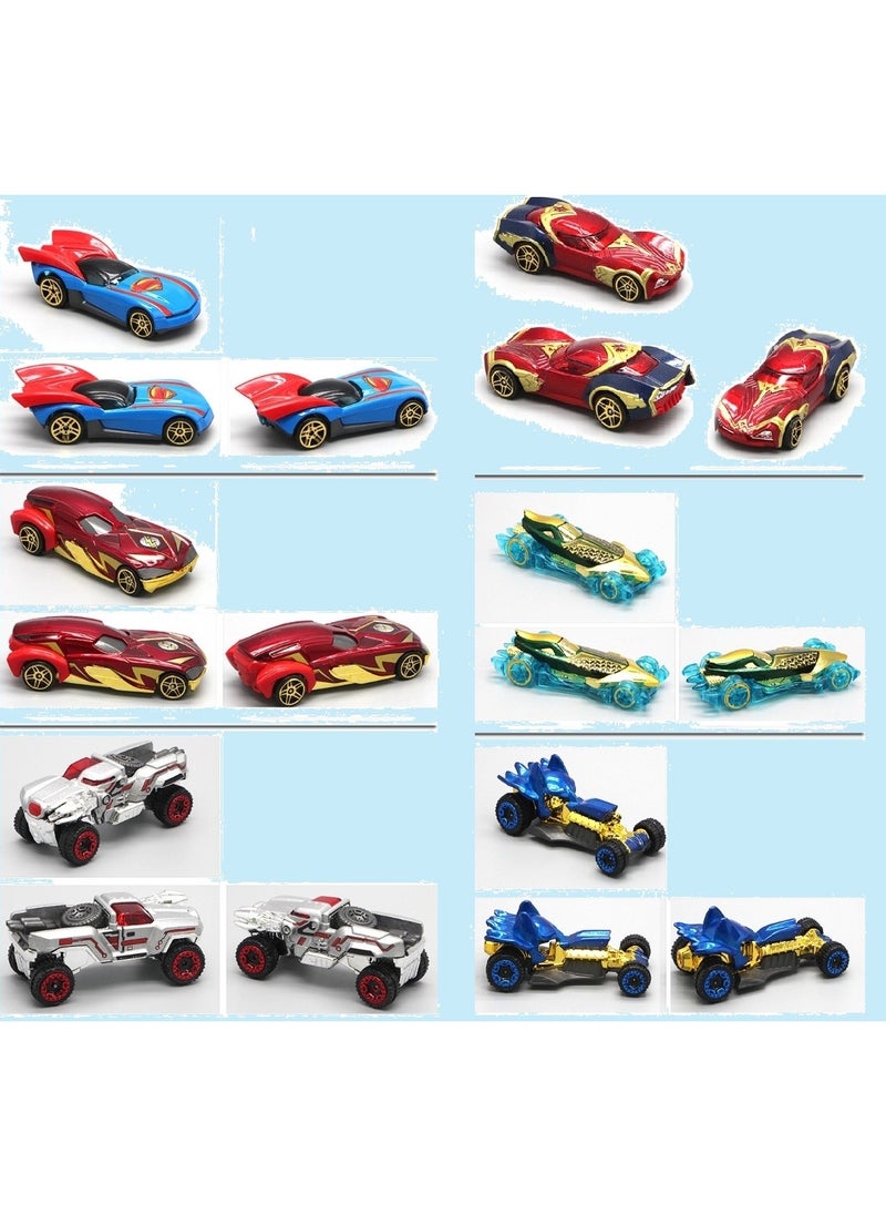 6 Pieces Superhero Toy Car, Avengers Captain Marvel Toy Car Kids Play Car for Birthday Party Gifts Home Decoration and Collection  - Image 2