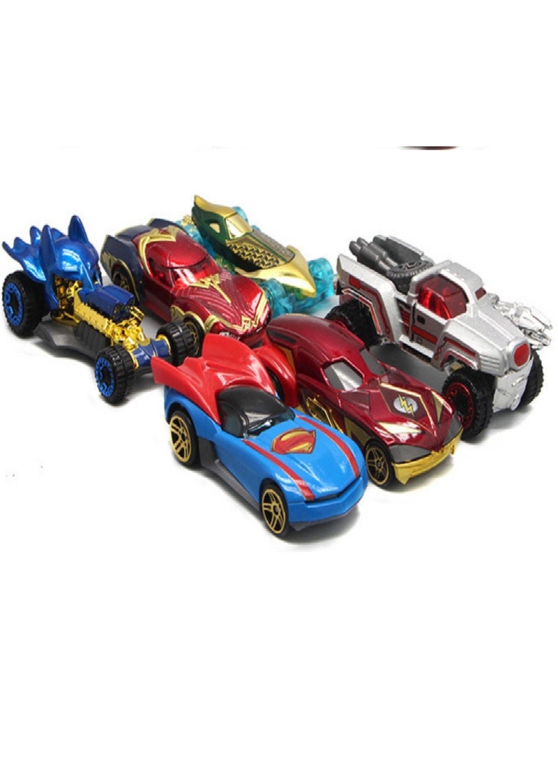 6 Pieces Superhero Toy Car, Avengers Captain Marvel Toy Car Kids Play Car for Birthday Party Gifts Home Decoration and Collection  - Image 1