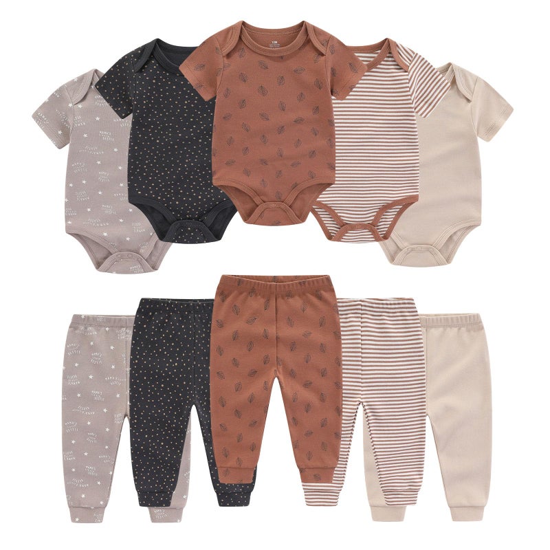 Ruliby Baby Boy Bodysuit and Pant Set Cotton Soft Newborn Clothes Outfits 0-3 month - Image 1