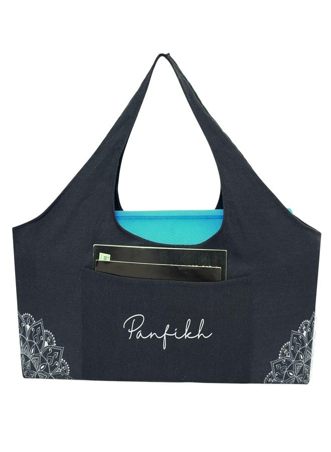 PANFIKH Yoga Mat Carry Bag with Large Storage Pocket - Perfect fit for 6mm to 15 mm Yoga Mats (Black) - Image 1