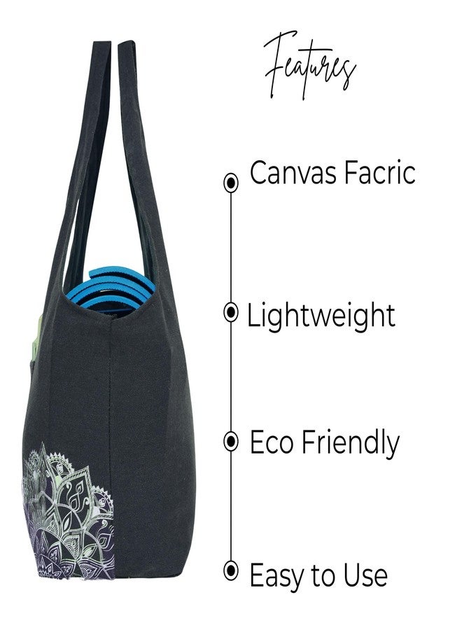 PANFIKH Yoga Mat Carry Bag with Large Storage Pocket - Perfect fit for 6mm to 15 mm Yoga Mats (Black) - Image 3
