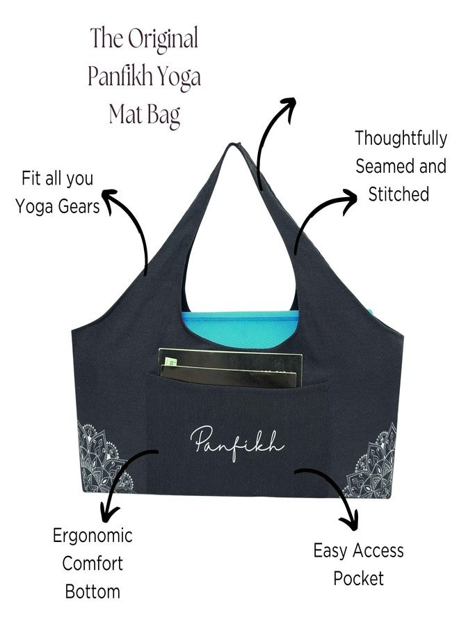 PANFIKH Yoga Mat Carry Bag with Large Storage Pocket - Perfect fit for 6mm to 15 mm Yoga Mats (Black) - Image 4