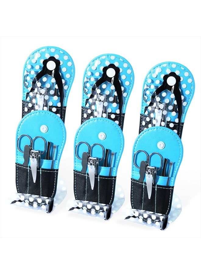 Spove Shoe Polka Dot Flip Flop Design Manicure Kit Shape Personal Care Manicure Set pack of 6 Blue - Image 1