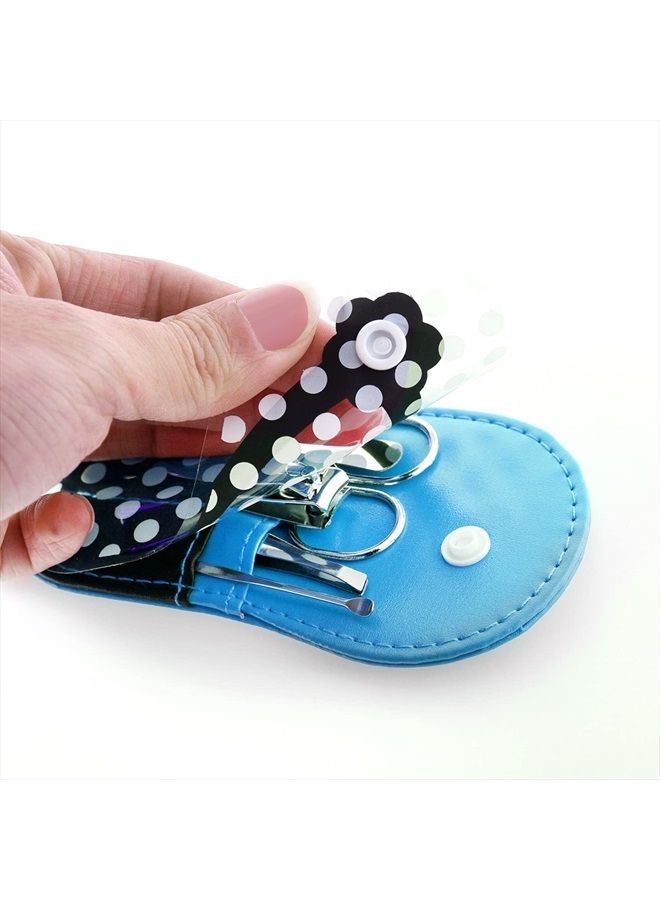 Spove Shoe Polka Dot Flip Flop Design Manicure Kit Shape Personal Care Manicure Set pack of 6 Blue - Image 5