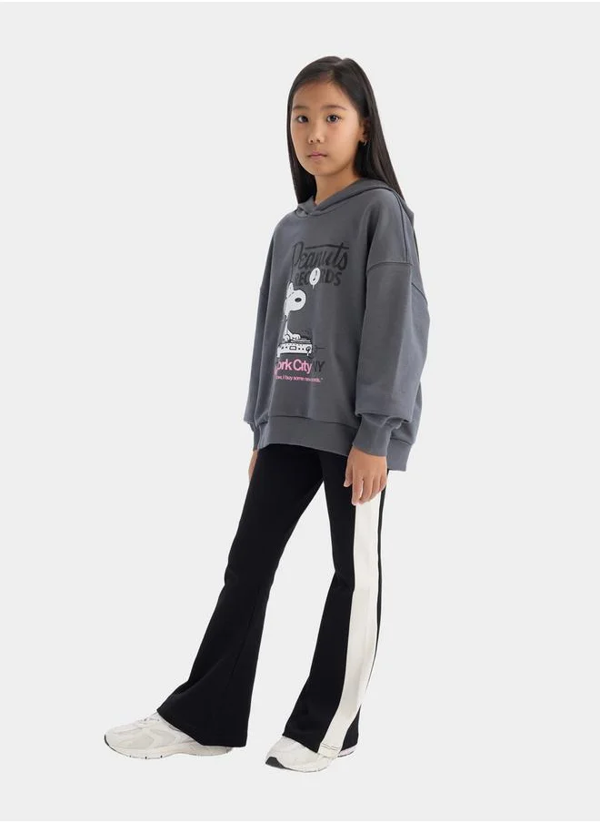 ديفاكتو Side Striped Panel High Rise Flared Trousers by Styli