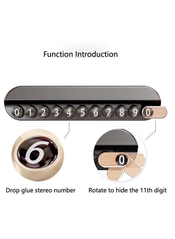 Generic License Plate Frame Temporary Car Parking Card with Aromatherapy Telephone Number Card Night Light Car Styling Phone Number Card Hidden Number Plate Registration Plate Holder - Image 2