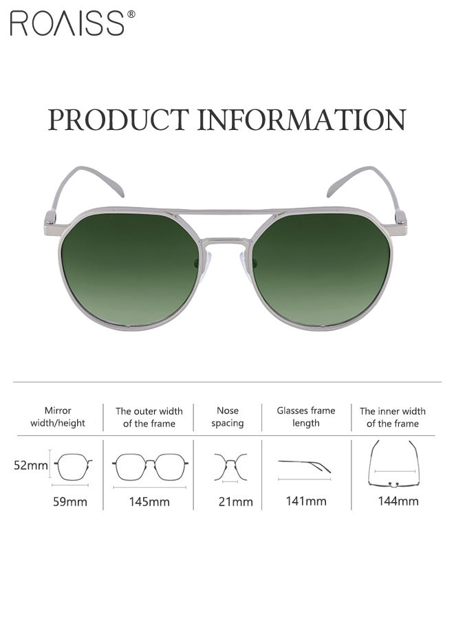رويس نظارات شمسية دائرية كلاسيكية للنساء والرجال، حماية من الأشعة فوق البنفسجية 400، إطار معدني عتيق، نظارات عصرية مضادة للتوهج للارتداء اليومي، الشاطئ، ركوب الدراجات، فضي - Image 3