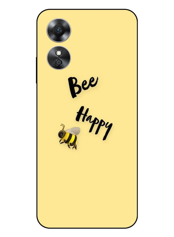EYE CATCH Printed Protective Case Cover For Oppo A17  -  Bee Happy - Image 1