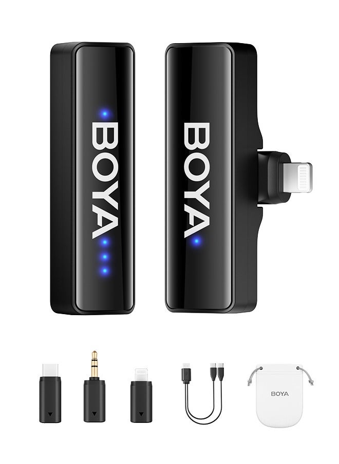 BOYA - BOYALINK-A1 Wireless Lavalier Microphone Wireless,BOYA Wireless Lightweight Lapel Mic for iPhone Android Smartphone Camera,10H Battery Life, Noise Cancellation Condenser(1RX+1TX) - Image 1