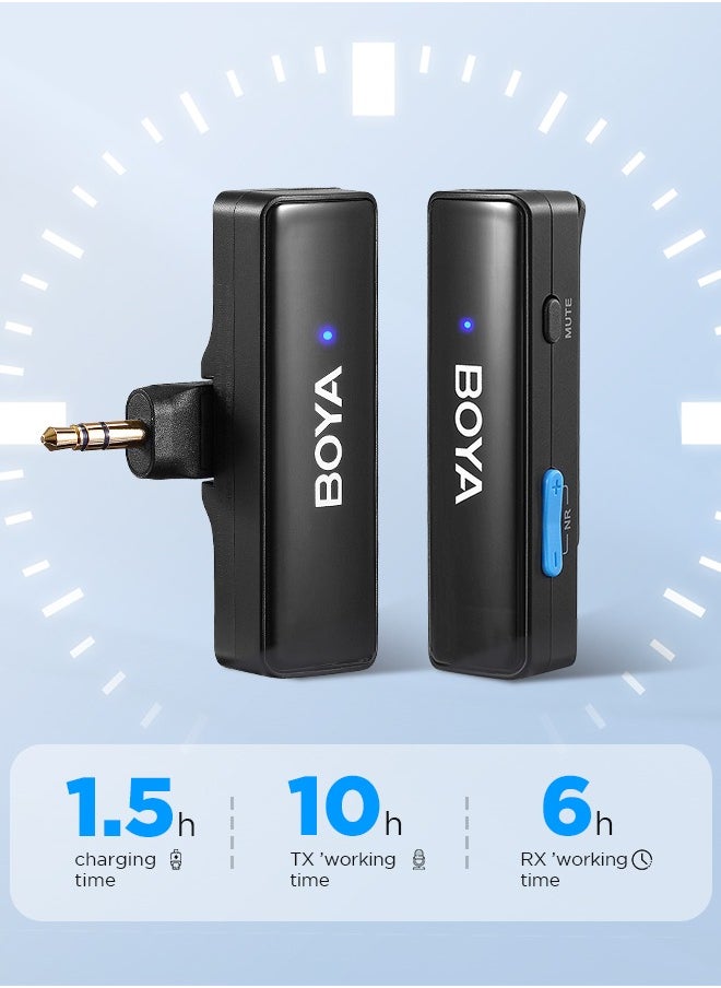 BOYA - BOYALINK-A1 Wireless Lavalier Microphone Wireless,BOYA Wireless Lightweight Lapel Mic for iPhone Android Smartphone Camera,10H Battery Life, Noise Cancellation Condenser(1RX+1TX) - Image 1