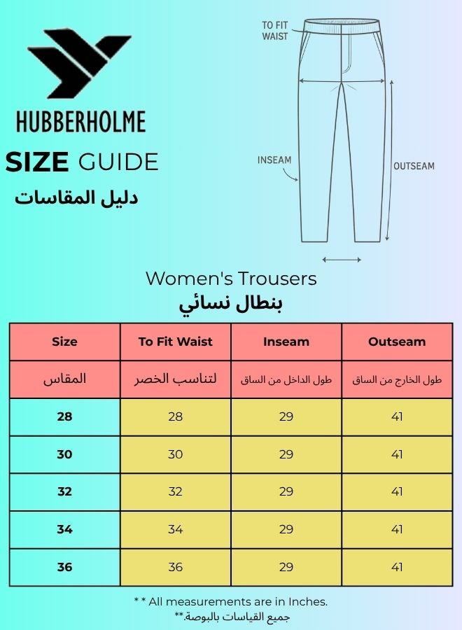 هوبرهولمي بنطلون نسائي طويل قطن مطبوع بقصة عادية بجيوب جانبية - Image 4
