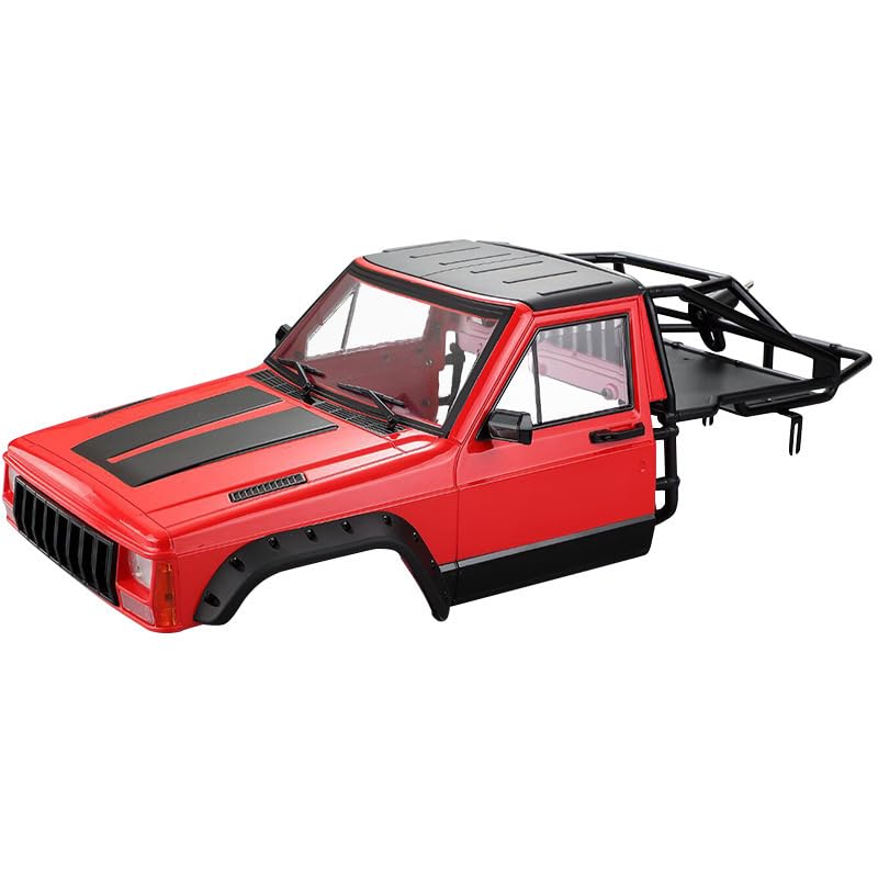 YSKMLOLP 110 RC Hard Shell Cab BackHalf Cage Body Shell Kit for 110 RC Crawler TRX4 SCX10 90046 AT4 GEN 8 Scout II313mm Wheelbase Cherokee Upgrade and Modify red - Image 1