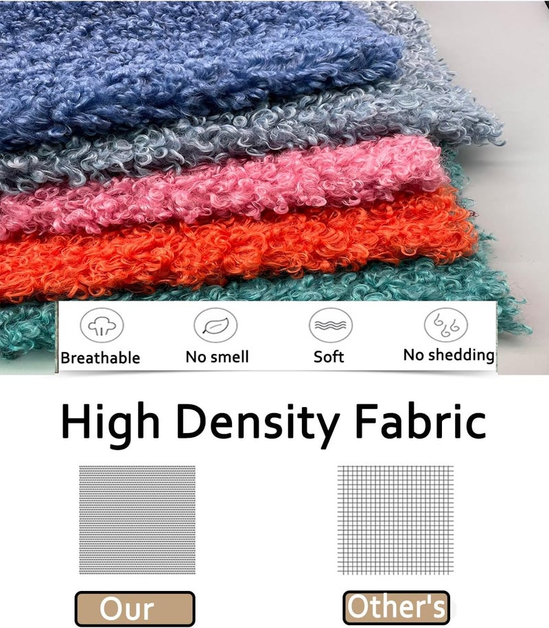 Curly Plush Faux Sherpa Fleece Fabric Furry Faux Fur Fabric for DIY Material Crafts, Apparel, Costume Thermal Lined Material(3 Gray,160x100cm) - Image 3