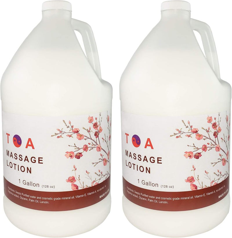 TOA Massage Lotion Bottle 2 Gallons  Vitamin Rich Massage Lotion for Massage Therapy with Natural Ingredients to Moisturize Hydrate and Smooth Rough Skin Lotion for All Skin Types - Image 1