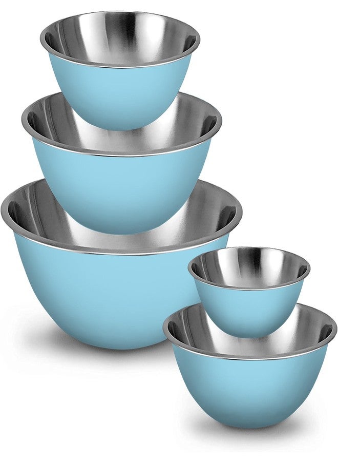 WHYSKO Meal Prep Stainless Steel Mixing Bowls Set, Home, Refrigerator, and Kitchen Food Storage Organizers | Ecofriendly, Reusable, Heavy Duty (Light Blue) - Image 1