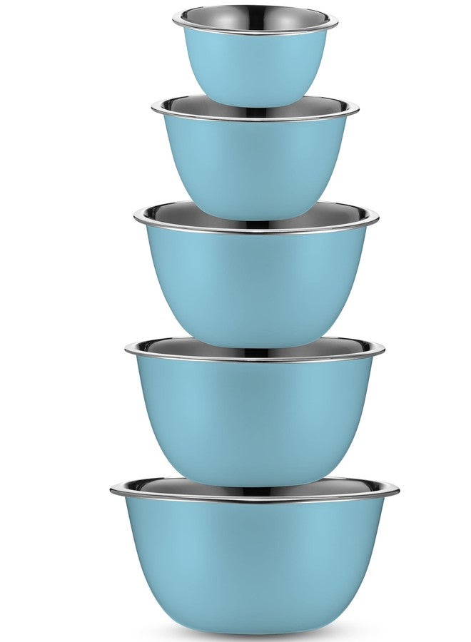 WHYSKO Meal Prep Stainless Steel Mixing Bowls Set, Home, Refrigerator, and Kitchen Food Storage Organizers | Ecofriendly, Reusable, Heavy Duty (Light Blue) - Image 2