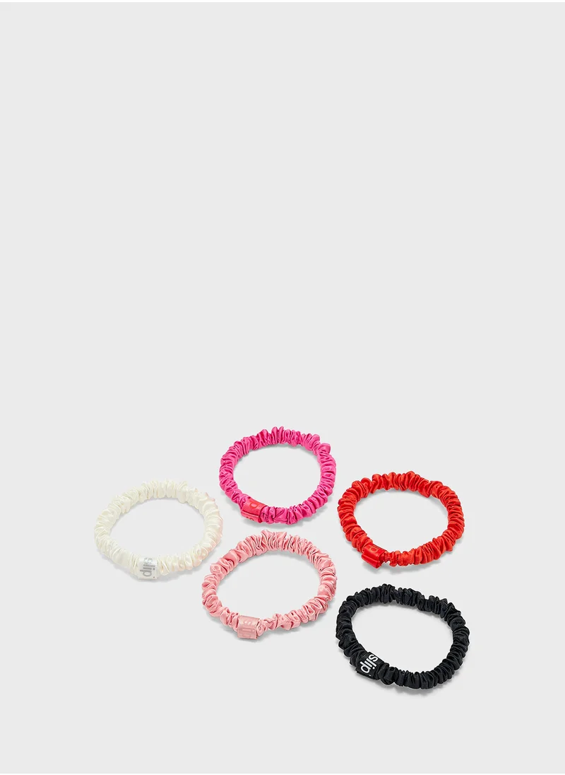 SLIP Jean Bon Bon -Mixed Silk Scrunchie Set - 5 Pack