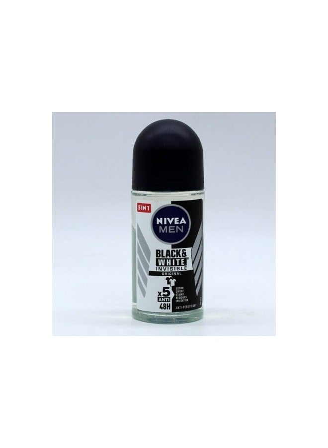 Original Invisible Black & White Antiperspirant Roll-On for Men, 50ml