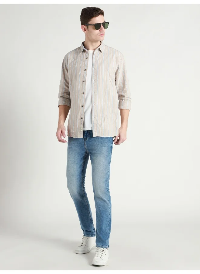 Dennis Lingo Men's Straight Fit Light Blue Cotton Jeans - Classic Denim Look