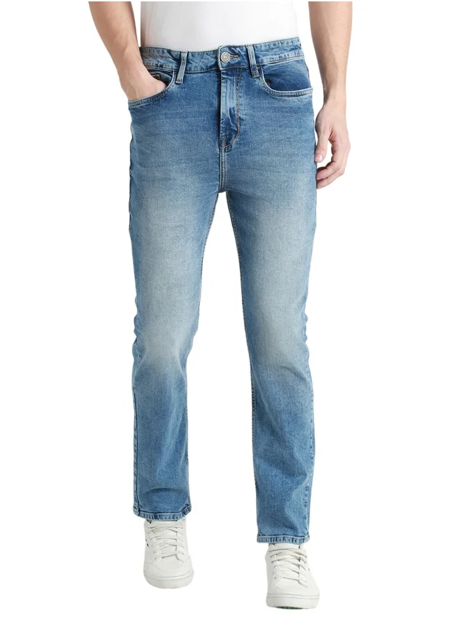 Dennis Lingo Men's Straight Fit Light Blue Cotton Jeans - Classic Denim Look