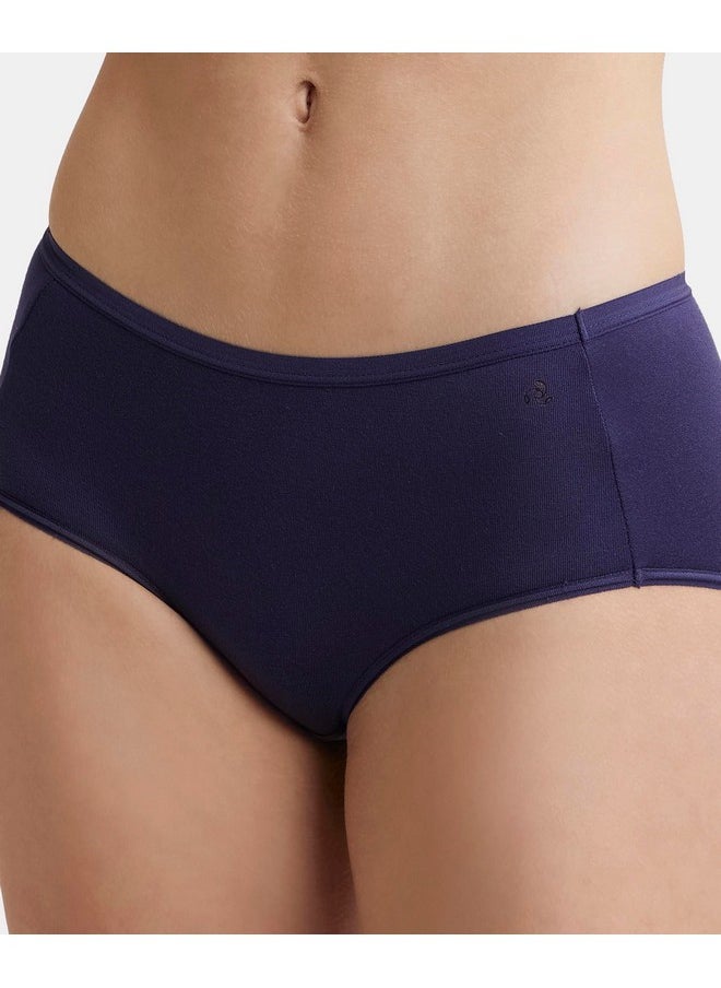 JOCKEY - Jockey 1809 Women's Full Coverage Micro Modal Elastane Stretch High Waist Full Brief with Exposed Waistband and StayFresh Treatment_Classic Navy_L - Image 1