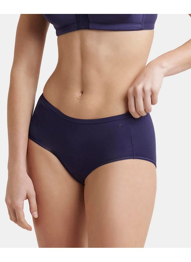JOCKEY - Jockey 1809 Women's Full Coverage Micro Modal Elastane Stretch High Waist Full Brief with Exposed Waistband and StayFresh Treatment_Classic Navy_L - Image 1