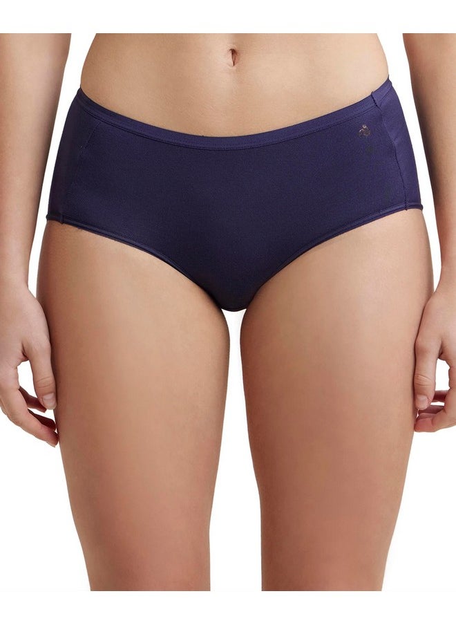 JOCKEY - Jockey 1809 Women's Full Coverage Micro Modal Elastane Stretch High Waist Full Brief with Exposed Waistband and StayFresh Treatment_Classic Navy_L - Image 1