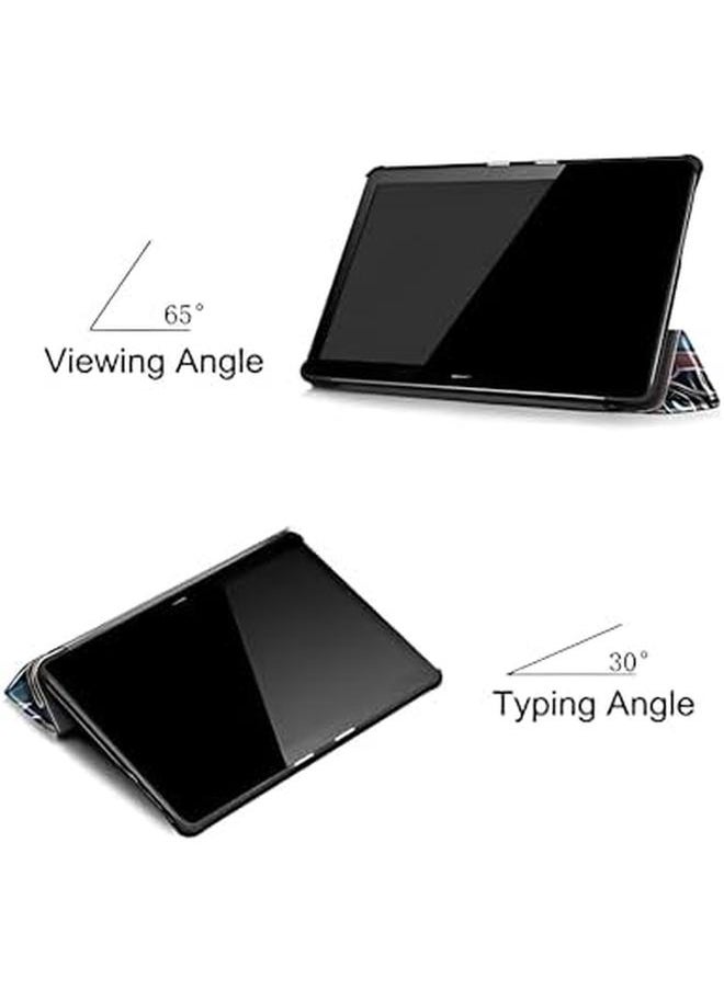 Geomoy - Case For Huawei Mediapad T5 10 Tablet Kids Friendly Lightweight Folio Tri Fold Case With Multiple Viewing Shockproof Protective Cover For Huawei T5 10.1 Inch Tower - Image 1