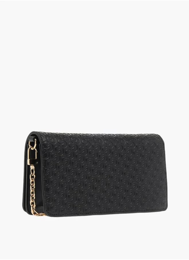 Celeste Womens Monogram Embossed Crossbody Bag With Detachable Chain Strap