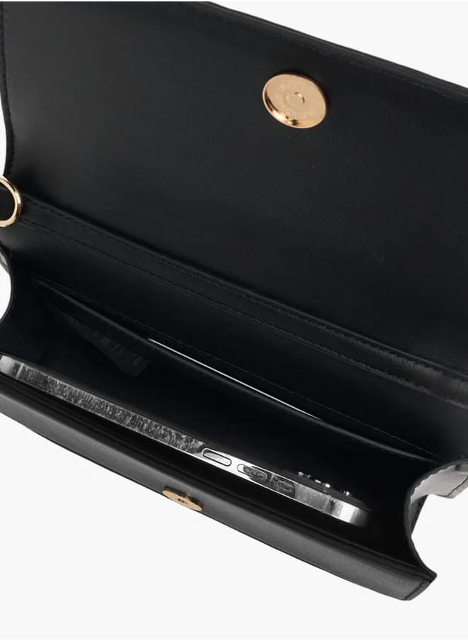 Celeste Womens Monogram Embossed Crossbody Bag With Detachable Chain Strap