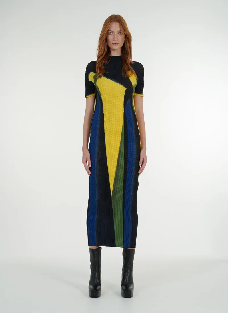 ليم فستان مطبوع بتصميم مجعد