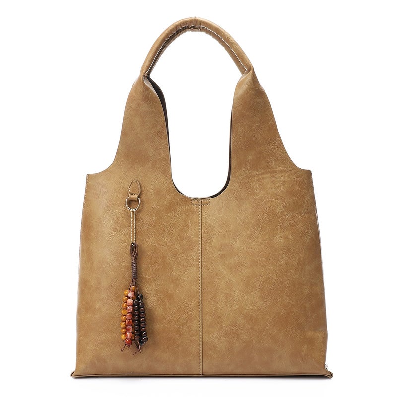 مستر.جو حقيبة يد مزينة بإكسسوارات مطرزة - كافيه - Image 1