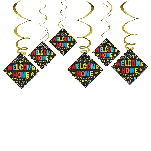 Balloonistics Welcome Home Ceiling Swirl Decorations Birthday Cutout Festive Party Supplies Decorations Event Party (Pack of 6 Swirls and Cutouts) - Image 2