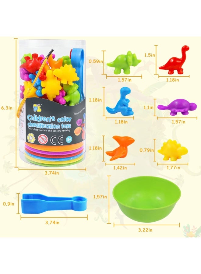 General 48 Pcs Counting animal Toys - Matching Game With Sorting Bowls Preschool Learning Activities For Math, Montessori Sensory Teaching Toys, Counters Color Sorting For Toddlers Kids Boys Girls  - Image 4