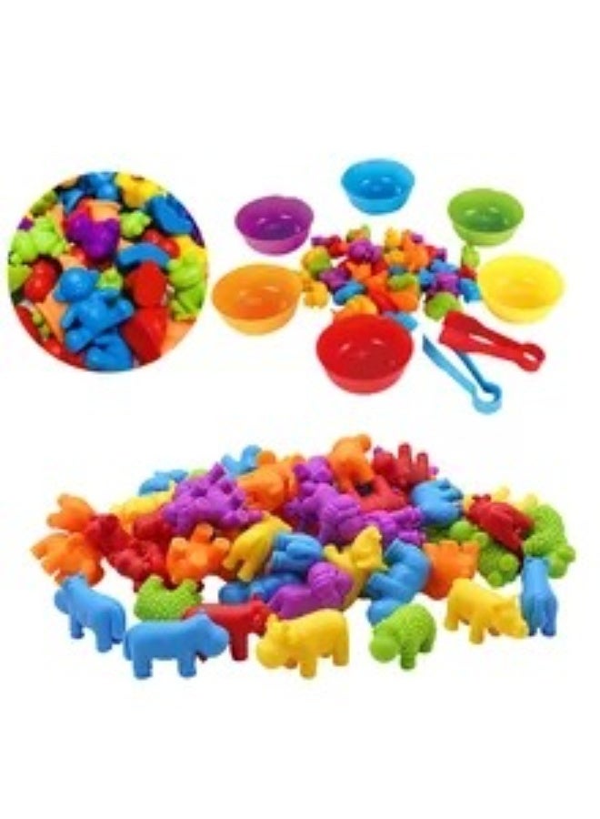 General 48 Pcs Counting animal Toys - Matching Game With Sorting Bowls Preschool Learning Activities For Math, Montessori Sensory Teaching Toys, Counters Color Sorting For Toddlers Kids Boys Girls  - Image 5