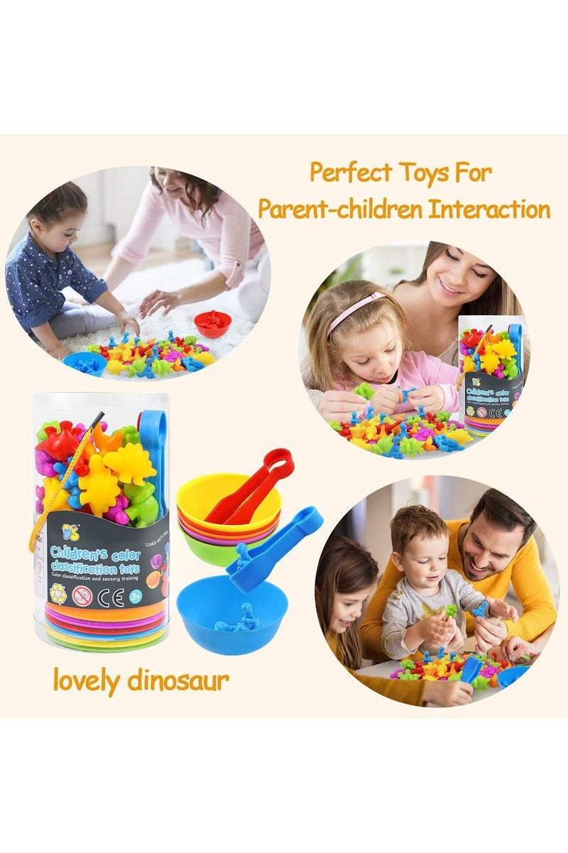 General 48 Pcs Counting animal Toys - Matching Game With Sorting Bowls Preschool Learning Activities For Math, Montessori Sensory Teaching Toys, Counters Color Sorting For Toddlers Kids Boys Girls  - Image 3