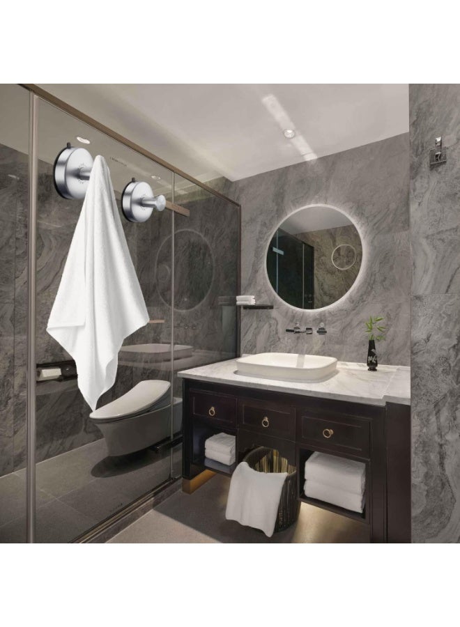 دي جي واي بي مجموعةمن 2 خطافات شفط من النيكل المصقول لمناشف الحمام ، خطافات دش مقاومة للماء من الفولاذ المقاوم للصدأ للاستحمام الداخلي ، خطافات حمام 15 رطلا للمناشف - Image 3