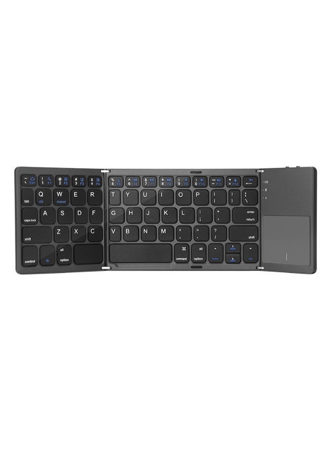 Rechargeable Foldable Bluetooth Keyboard Portable Folding Wireless Tri-Keyboard with Touchpad for Android/Windows/ iOS13 and above,Tablet/PC - Gray - Image 1
