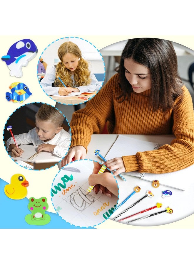 Etmact 50 Pack Assorted Colorful Cartoon Animal Pencil With Erasers, Fun Pencils For Kids, Bulk Pencils With Animal Eraser Toppers,Party Favor Pencils For Kids Novelty Pencils - Image 4