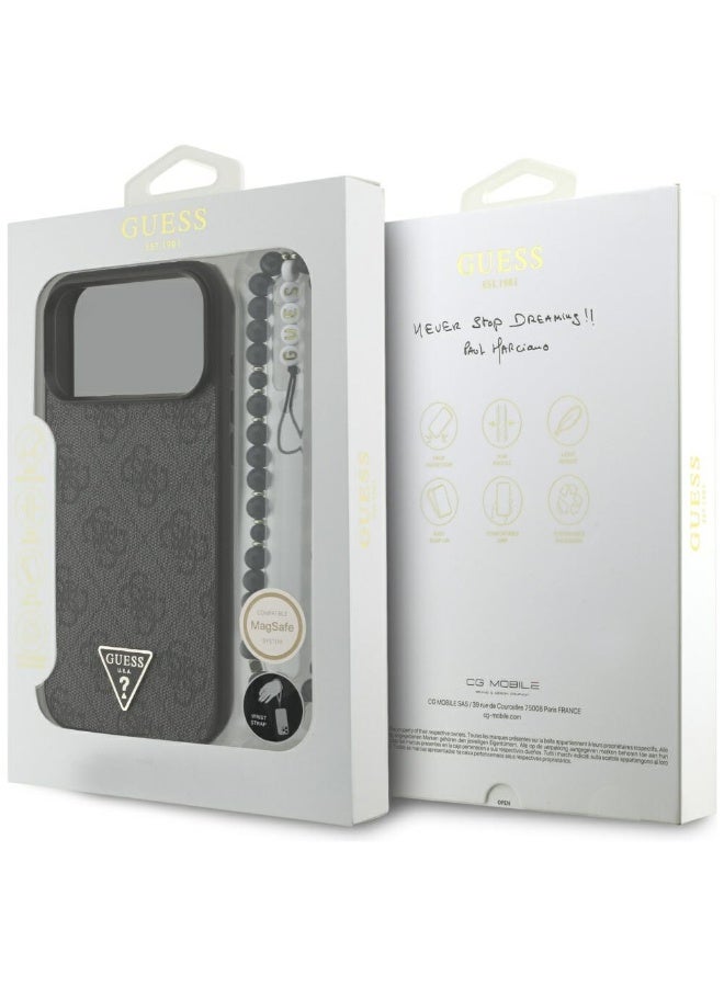 GUESS Guess 4G Strap Triangle Logo MagSafe case for iPhone 17 Pro Max black - Image 1