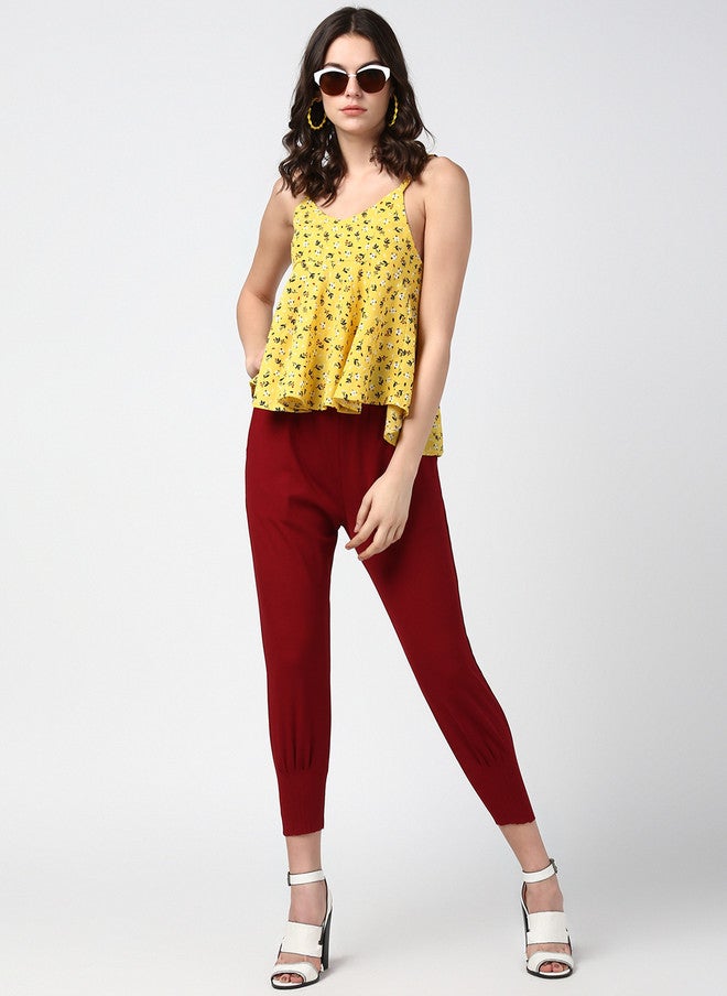 StyleStone Women Maroon Tapered Fit Solid Joggers - Image 5