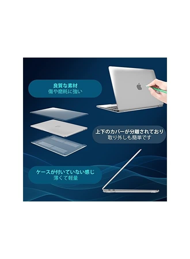 PROMASS Compatible with MacBook Air 13 inch Case 2022 2021 2020 2019 2018 Release A2337 M1 A2179 A1932 Retina Display with Touch ID, Plastic Hard Shell Case Cover & Screen Polishing Cloth, Crystal Clear - Image 2