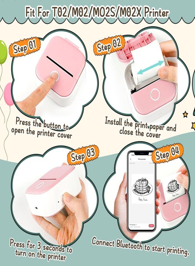 HUIJUTCHEN 15 Rolls Mini Thermal Sticker Paper,53 * 28mm Colorful Inkless Self-adhesive Printing Paper Compatible with Phomemo T02/M02/M02X/M02L Label Maker Printer for Photo,Note,DIY,Memo - Image 5