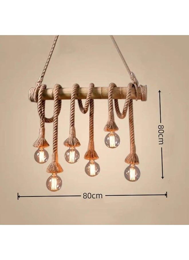 SUN SHINE Farmhouse Rope Chandelier Rustic Pendant Lighting  - Image 4
