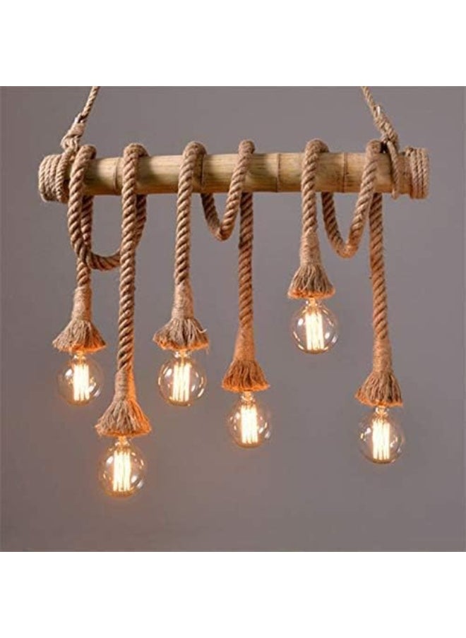 SUN SHINE Farmhouse Rope Chandelier Rustic Pendant Lighting  - Image 5