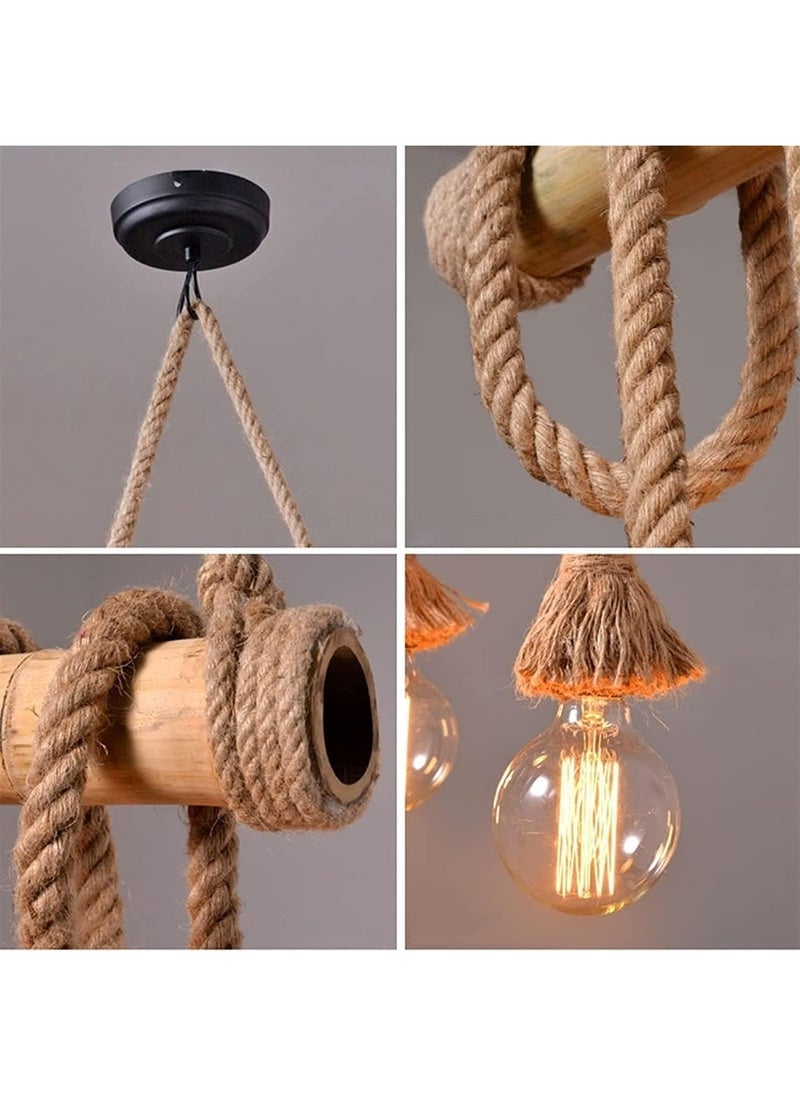 SUN SHINE Farmhouse Rope Chandelier Rustic Pendant Lighting  - Image 2