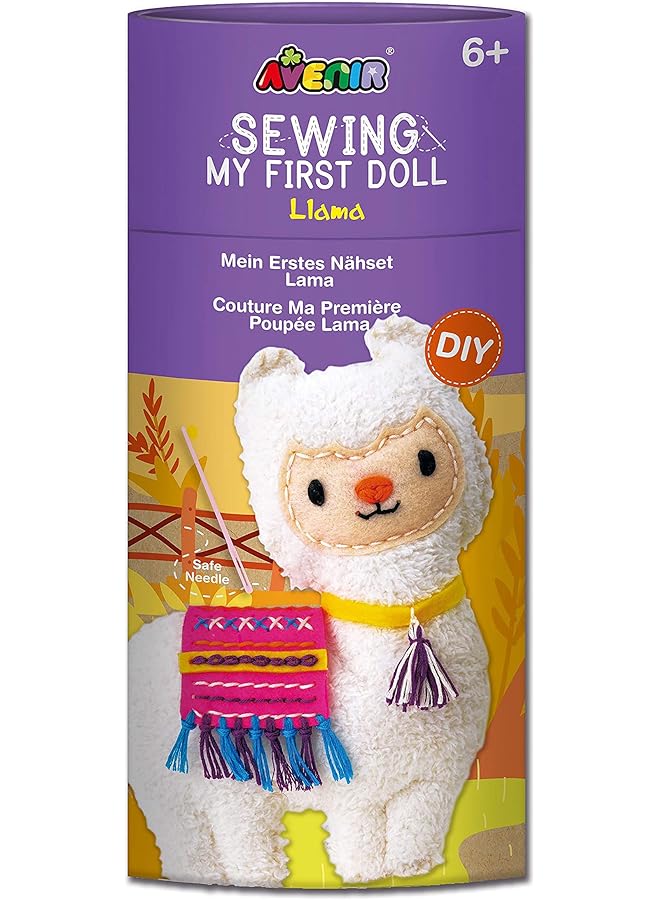 أفينير مجموعة أدوات الخياطة ماي فيرست دول لاما تصنع لاما فائقة النعومة لتطوير المهارات الحركية والإبداع، آمنة وتعليمية، تعلم وترفيه فني موثوق به للأطفال من سن 3 سنوات فما فوق - Image 1