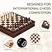 Peradix Wooden Chess Set for Kids Magnetic 12 Checkers Chess Board Game Set 2 in 1 with Drawer Unique Chess Pieces with 2 Extra Queens Family Board Games Educational Sets - Image 4