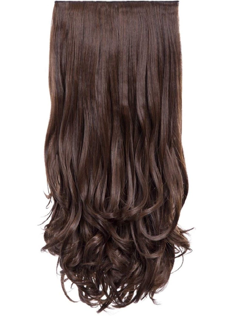 Artifice 5 Clip Curly Wavy Hair Extension Natural Looking Synthetic Thick Hairs for Any Event Clip In For Styling Women and Girls 26 INCH NATURAL DARK BROWN - Image 2